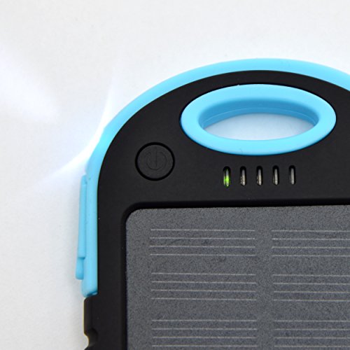 APOLLO 6000mAh Solar Powerbank Kopenhagen, das externe Outdoor Solar-Ladegerät mit dualem USB-Port, die ideale Backup-Batterie für Ihr Handy, Smartphone, iPhone, Lautsprecher, iPad, Tablet usw. Farbe: Blau - 6