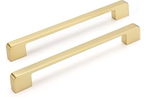 SYZOW Złote uchwyty do szafek kuchennych w złotym kolorze 192 mm, złote uchwyty do szafek kuchennych, 10 sztuk