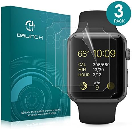 Apple Watch 42mm Screen Protector Series1, Series 2, Series 3, 3Pack, Dalinch iWatch Screen Protector-Wet Applied,Anti-Bubble,Case Friendly,No-Lifting Film for Apple Watch 42mm Hermès/Nike+ Edition 