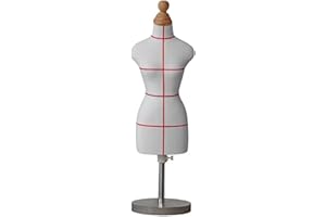 KLZWCP Female Tailors Dummy Dressmakers Fashion Mini Mannequin Dress Form Tailors Dummy Draping Stand Half Scale,Removable And Adjustable Solid Wood Base (Size : Bust 42cm (1/2))