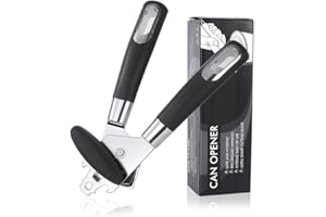 YUNXIASW 【Nero】Apriscatole Manuale, 3 in 1 Apriscatole e Apribottiglie in Acciaio Inossidabile apriscatole, e Ergonomico Manopola, Pinza Apritutto, Acciaio Inossidabile