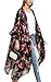 Produktbild Hibluco Damen Florale Kimono Cardigan Strand Chiffon Bluse Tops Bikini Cover Up (XX-Large, K95)