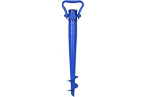 Sekey Support de Parasol pour Plage Sable ou Terre Pieds de Parasols,Pieds de Parasol de Plage à hélice à Visser dans Le Sable，Pied Parasol Sable - Bleu