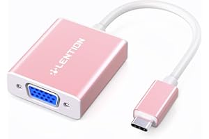 LENTION Adaptateur USB C vers VGA, Aluminium Convertisseur de Câble Type C vers VGA pour MacBook Air 2018-2023, MacBook 12, MacBook Pro 2016-2023 de Thunderbolt 3, ChromeBook, etc