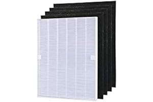 WuYan 4 szt. Części oczyszczacza powietrza Węglowe filtry wstępne i 1 szt. Główny filtr HEPA do Winix 115115 5300 5500 6300