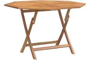 vidaXL Mesa de Jardín Plegable de Madera Maciza de Teca 110x110x75 cm - Muebles de Exterior para Patio