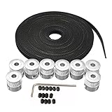 A estrenar, de alta calidad JSDL 3D impresora accesorios 8pcs 5 mm 20-dientes sincronización polea rueda + 5 m GT2 dentada cinturón para impresoras 3D
