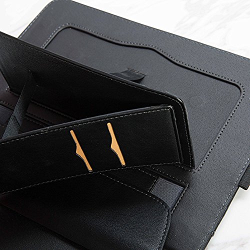 iPad Pro 9.7 Hüllen, iEGrow Ultra dünn PU Leder Tasche Schutzhülle Schale Smart Case mit Auto Schlaf und Wach Funktion für Apple Tablette iPad Pro 9.7 Zoll, iPad Air und iPad Air 2 Schwarz - 3