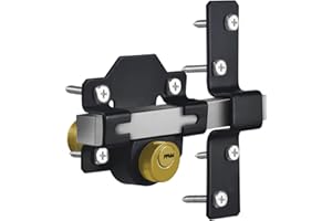 HeavenBird Long Throw Gate Lock, 50mm, Double Locking, Stainless Steel, Gate Lock for Wooden Gates, 5 Keys
