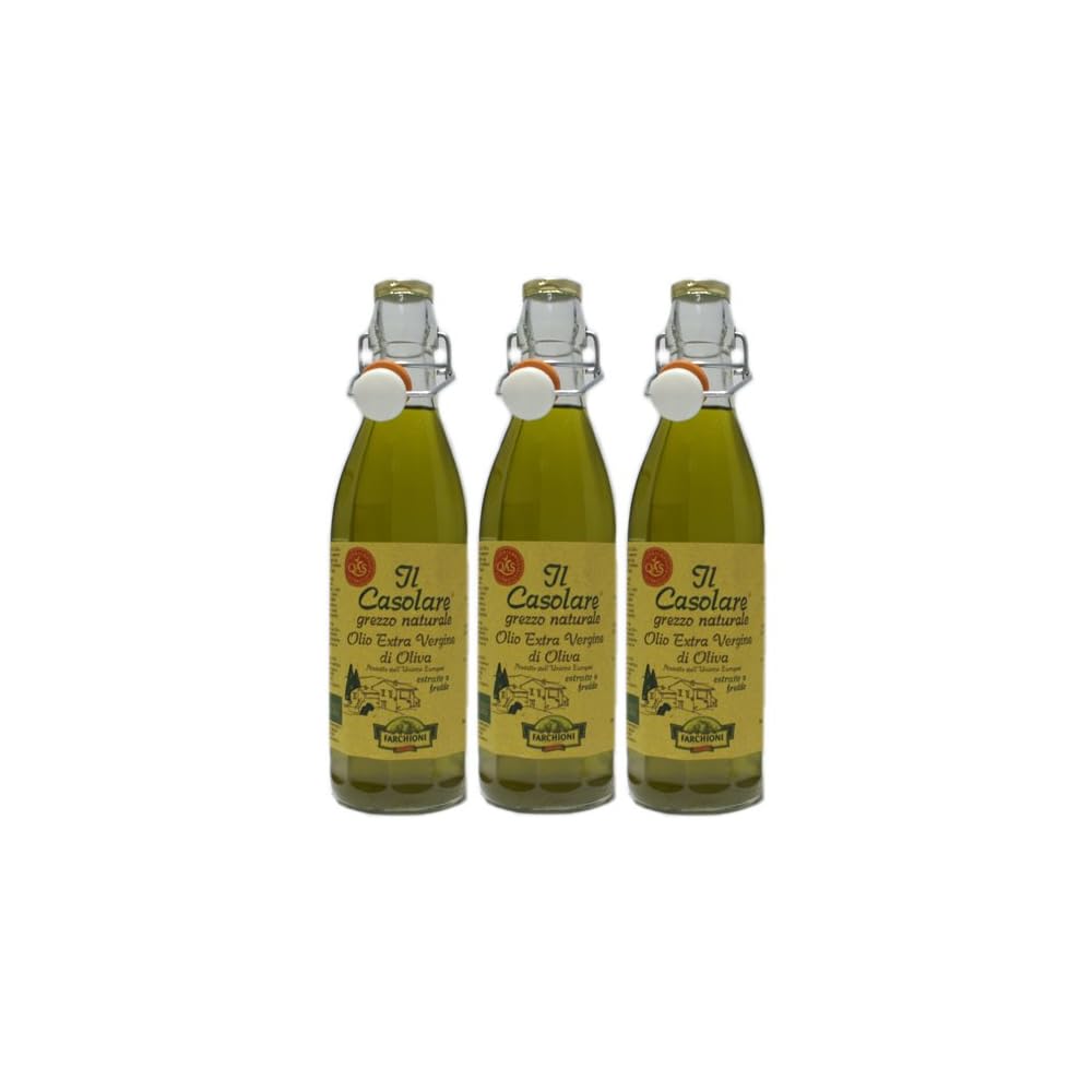 3x Farchioni Olivenl Extra Vergine Il Casolare Grezzo Naturale 1000 Ml