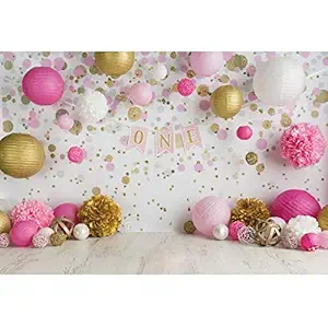 Leowefowa 5x3ft 1st Birthday Backdrop Cake Smash Girls Floral One Year Birthday Rustic Flower Living Room House Interior Baby First Birthday Photography Background Newborn YouTube Photo Props