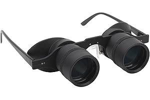 JECTSE Occhiali Binoculari a Mani Libere, Ottica Zoom 10X Occhiali Binoculari con 3 Lenti Polarizzate, Binocolo Portatile HD Regolabile e Binocolo da Teatro per Pesca, Birdwatching, TV,