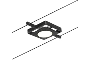 Paulmann 94425 CorDuo MacLED DC Spot à LED avec 1 x 4,5 W extensible Noir mat Câble métallique chromé 3000 K