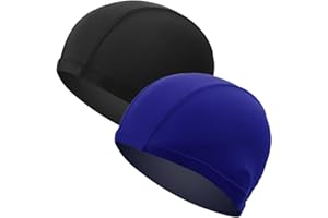 WeddHuis 2 Pcs Unisex Gorro de Natación Gorro Elásticos de Baño Piscina Mujer y Hombre Gorro de Baño para Pelo Largo y Corto Gorros de Piscina Suave y Cómodo