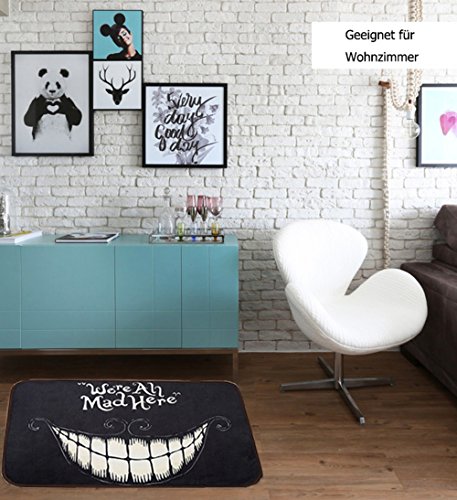 Holz trifft Farbe Personalisierte Fußmatte Langlebig Rutschfest kurz Plüsch mit Wolle Filz waschbar Indoor-/outdooe Funnt schwarz Fußmatte 15,7 (W) X 26,6 (L) Zoll, 50*80 - 6