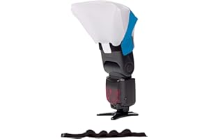 LumiQuest Ultrasoft Frosted Light Diffuser, Compact Light Modifier with UltraStrap, Universal Classic Design for External Camera Flashes, Neon Blue