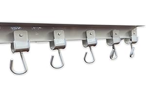 Teletoldo Kit Riel de Aluminio para Cortina Exterior (2,00 m) + 9 Poleas | Montaje a Techo | Blanco Lacado | Ideal para Toldos, Porches y Pérgolas