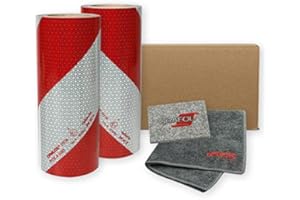 Reflecto Warnmarkierung 282 mm nach DIN 30710 im Set - für Fahrzeuge mit Sonderrechten - aus Orafol ORALITE 5921M - rot-weiss; 2 x je 5 m (links- und rechtsweisend)