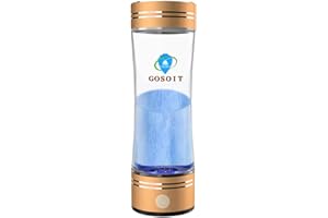 GOSOIT Hydrogen Water Bottle Hydrogen Alkaline Water Generator Hydrogen Maker Machine Hydrogen Water Pitcher with SPE PEM Technology 500ml/17Fl oz