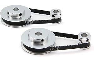 Befenybay, 2 Kit con ruota sincrona GT2 in alluminio con puleggia dentata da 20 e 60 denti con foro di 8 mm, 2 pezzi, cinghia lunga 200 mm e larga 6 mm (20-60T-8B-6)