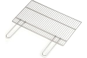 Ompagrill Graticola Griglia per Arrostire Barbecue Camino Manici a Tondino Richiudibili 67 x 40 cm