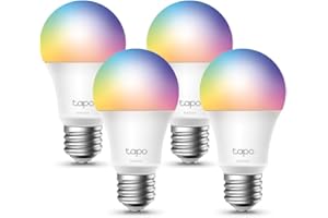 ‎TAPO TP-Link Tapo L530E(4-Pack) – Inteligentna żarówka WiFi LED E27, 806 lm, regulacja jasności i kolorów, bez potrzeby huba, sterowanie głosowe (Alexa/Google), harmonogramy i aplikacja