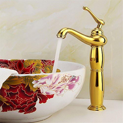 lixus Full copper archaize sheet of gold cold and hot water in the basin, single hole European basin faucet