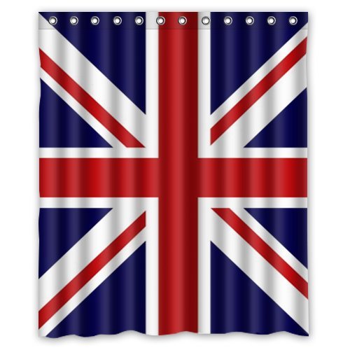 shower curtain Union Jack/UK Flag Background Waterproof Bath Curtain-Size: 60" x 72"