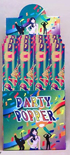 12 Stück XL Party Popper je 40cm Konfetti Shooter 5-8 Meter Schussweite Konfettikanone