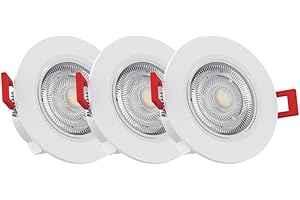 Xanlite, PACK3SEL345D, Lot de 3 Spots LED Encastrables, Dimmables, Blanc Chaud