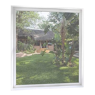 MYCARBON Moustiquaire fenêtre 120 * 120 cm Magneto Mesh Screen Anti Insectes Mouches avec Bande Adhésive en Maille Filet Rideau(Blanc)