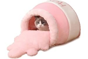 BEE&FLOWER Niche pour chat - Lavable - En forme de pot de miel - Pour l'extérieur - Résistant à l'hiver - Avec fond antidérapant - Pour chats et petits chiens - Rose