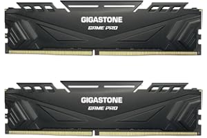 【DDR4 RAM】GIGASTONE Game PRO 16GB Kit (2x8GB) DDR4 3200MHz PC4-25600 CL 16-18-18-40 Intel XMP 2.0 AMD Ryzen 1.35V UDIMM 288 Pin Unbuffered Non ECC High Performance Gaming Desktop Memory - Black