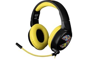 Konix Pac-Man Gaming Headphones for PC, PS4, PS5, Switch, Xbox One and Series X|S - Microphone 45° - 1.5m Cable - 3.5mm Jack - Black and Yellow