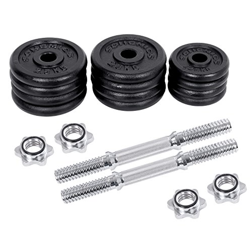 Songmics 30 kg Hantelset mit Curlstange 1 x SZ Stange 120 cm lang aus Gusseisen SYL30P - 4