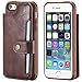 Produktbild iPhone SE/iPhone 5 5s Hülle, Bear Village® Leder PU Handyhülle für Apple iPhone SE/iPhone 5 5s, Rückdeckel Schutzhülle Bumper mit Kartenfach und Stand Funktion, Kaffee