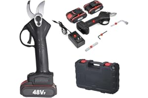 SQUADO Forbici Elettriche da Potatura, 48V, Lama 30mm, 2 Batterie, Valigetta Inclusa