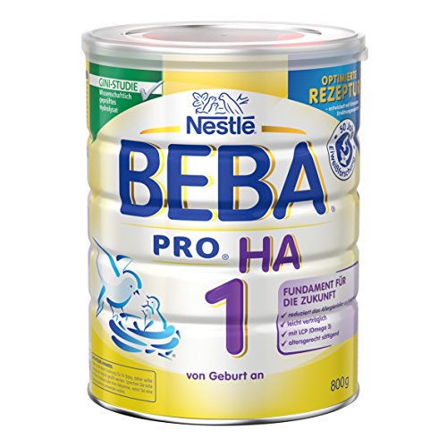 Preisvergleich Produktbild Beba Pro HA 1 Anfangsnahrung, von Geburt an, Hypoallergene Anfangsnahrung, Pulver, wiederverschließbar mit praktischer Löffelablage, 800 g