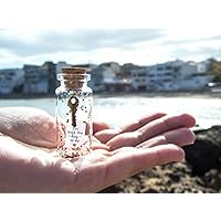 You hold the key to my heart / to your happiness. Message in a bottle. Miniatures Personalised Gift. Special greeting card. Love card