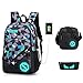 Produktbild Rucksack USB wiederaufladbare Schulrucksack Set Oxford Tuch Laptop Tasche Rucksack Daypacks Backpack Schulrucksäcke Umhängetasche Federmäppche für Mädchen Jungen & Kinder Jugendliche Damen Herren