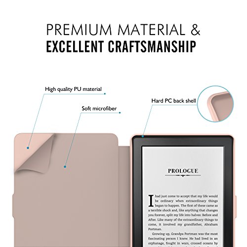 MoKo Hülle für Kindle 8 Generation – Die dünnste und leichteste Schutzhülle Smart Cover mit Auto Sleep / Wake für der Neue Amazon Kindle (8. Generation – 2016 Modell) 6 Zoll eReader, Rose Gold - 7