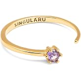 SINGULARU - Anillo Sophie - Anillo Ajustable - Plata de Ley 925 con Acabado Ba&ntilde;o de Oro de 18 Kt. o Rodio - Talla Unica - Joy