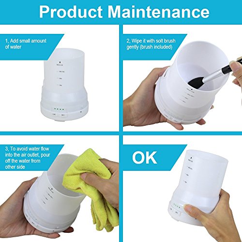 InnooTech Aroma Diffuser 300ml Diffusor Ultraschall Luftbefeuchter Kalten Nebel Technologie Abschaltautomatik Raumbefeuchter mit 7 LED Farbwechsel und Ebook für Babies Yoga Kinderzimmer Schlafzimmer Büro usw. - 7