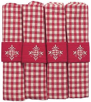 Auberge Check Napkin Set - Red