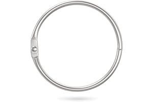 Uniclife Anneaux de reliure à feuilles mobiles 5 cm Anneaux de livre en acier lisse pour fiches Cartes flash Reçus et fichiers Organisateurs robustes Boucles pour le bureau et la maison, paquet de 12