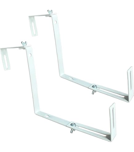 Thrivinest Fensterkastenhalterungen (2 Stück) – Verstellbar Von 20 Bis 24,4 Cm, Robustes Metall, Trägt Bis 30 Kg, Für Balkon, Geländer & Zaun