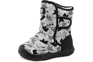 JIASUQI Toddler Snow Boots Boy Girl Wide Winter Boots with Faux fur Lined Warm Winter Shoes for Indoor Outdoor