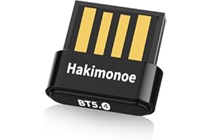 Hakimonoe USB Bluetooth Adapter for PC Laptop, Wireless Dongle for Windows 11 10 8.1 7 Linux Desktop, Pair w/Bluetooth Headphones Speaker Mice Keyboard Printer Controller (BT5.4, Ultra-Mini BT543)