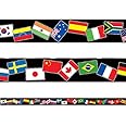 World Flags Classroom Display Borders/Trimmers. Packs of 12 metres.