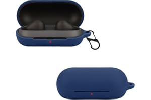 carinacoco Silicone Case for SONY WF-C700N with Carabiner, Soft and Flexible, Ultra-Thin Shockproof Cover Slim-Fit Anti-Fall Earphone Case for SONY WF-C700N - Blue